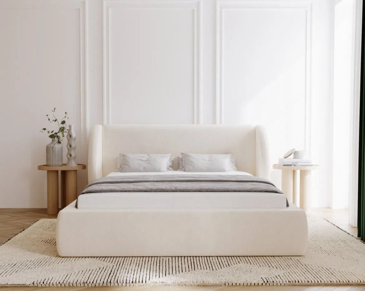Designer Polsterbett Monaco in Samt mit Stauraum