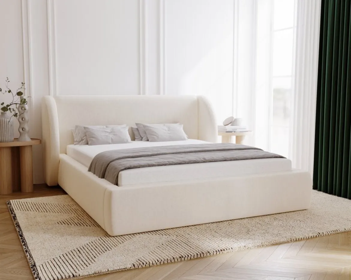 Designer Polsterbett Monaco in Samt mit Stauraum
