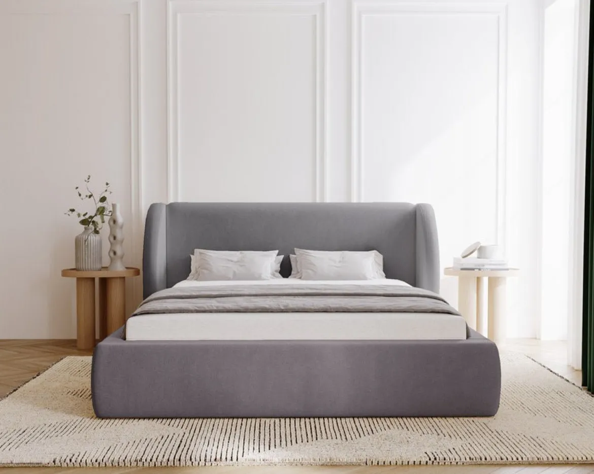 Designer Polsterbett Monaco in Samt mit Stauraum