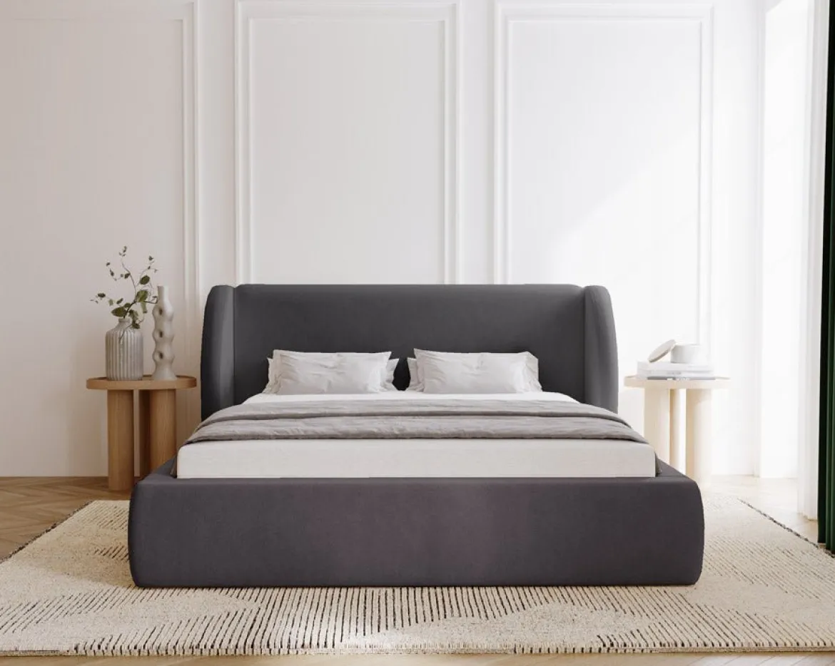 Designer Polsterbett Monaco in Samt mit Stauraum