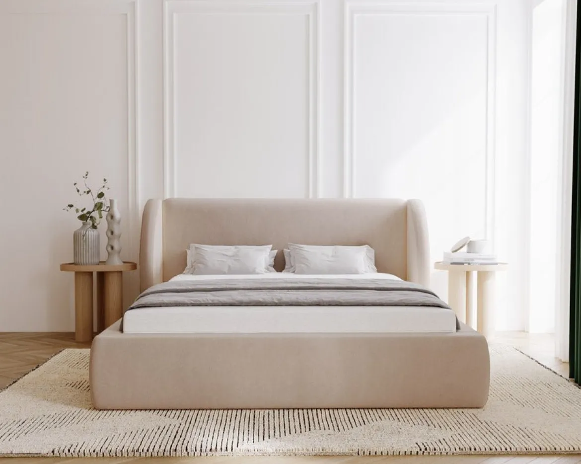 Designer Polsterbett Monaco in Samt mit Stauraum