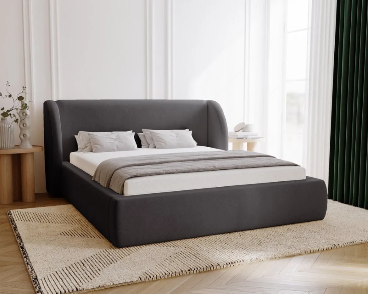 Designer Polsterbett Monaco in Samt mit Stauraum