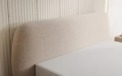Designer Polsterbett Nella in Strukturstoff mit Stauraum