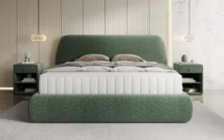Designer Polsterbett Nella in Strukturstoff mit Stauraum