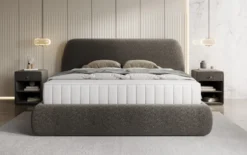 Designer Polsterbett Nella in Strukturstoff mit Stauraum