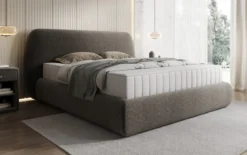 Designer Polsterbett Nella in Strukturstoff mit Stauraum