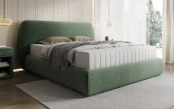 Designer Polsterbett Nella in Strukturstoff mit Stauraum