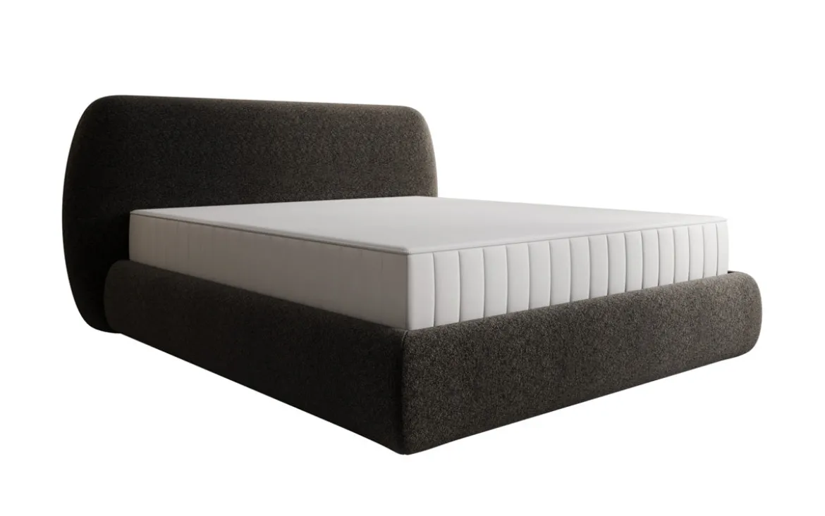 Designer Polsterbett Nella in Strukturstoff mit Stauraum