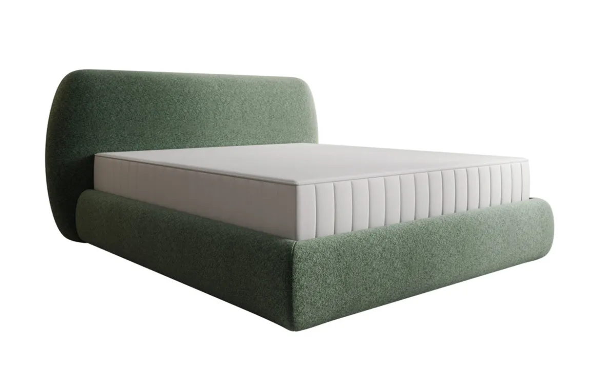Designer Polsterbett Nella in Strukturstoff mit Stauraum