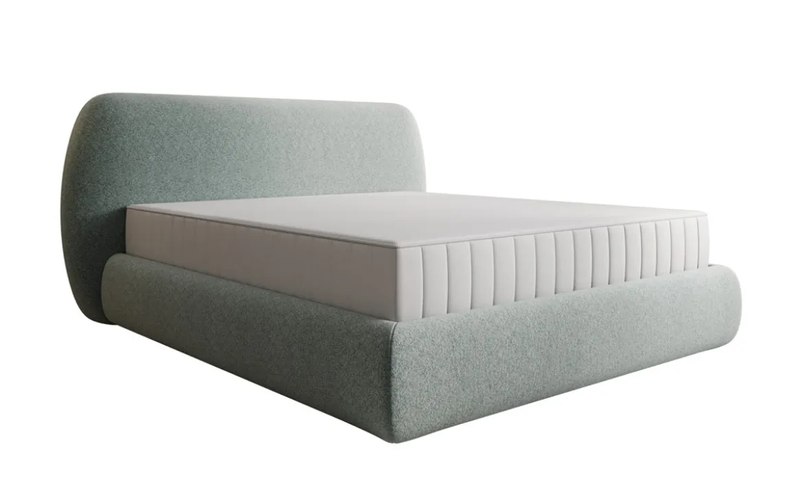 Designer Polsterbett Nella in Strukturstoff mit Stauraum