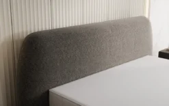 Designer Polsterbett Nella in Strukturstoff mit Stauraum