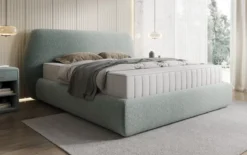 Designer Polsterbett Nella in Strukturstoff mit Stauraum