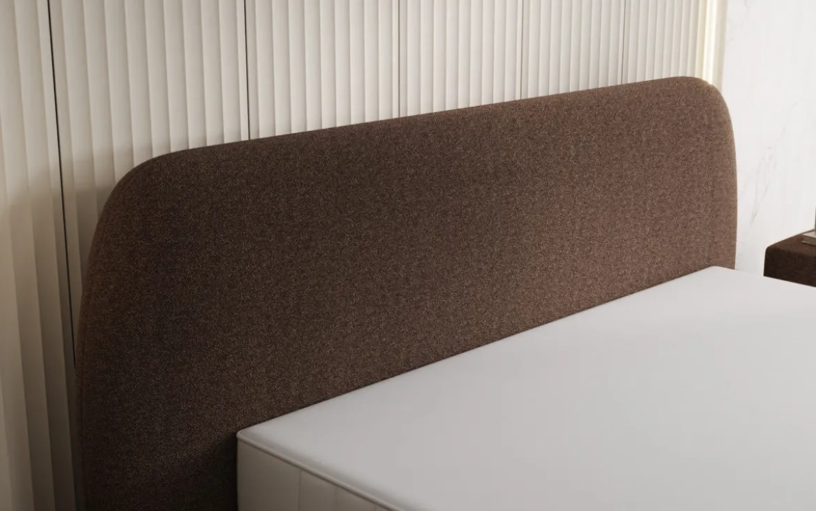 Designer Polsterbett Nella in Teddy Bouclé mit Stauraum