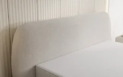 Designer Polsterbett Nella in Teddy Bouclé mit Stauraum