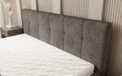 Designer Polsterbett Nelly in Cord mit Stauraum