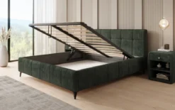 Designer Polsterbett Nelly in Cord mit Stauraum
