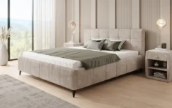 Designer Polsterbett Nelly in Cord mit Stauraum