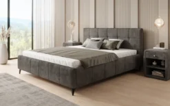 Designer Polsterbett Nelly in Cord mit Stauraum