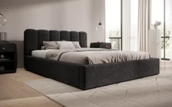 Designer Polsterbett Nerra in Cord mit Stauraum