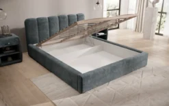 Designer Polsterbett Nerra in Cord mit Stauraum