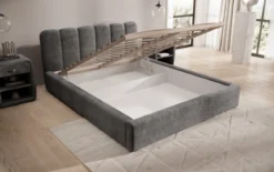 Designer Polsterbett Nerra in Cord mit Stauraum
