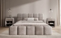 Designer Polsterbett Noeva in Cord mit Stauraum