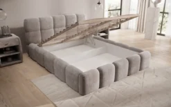 Designer Polsterbett Noeva in Cord mit Stauraum