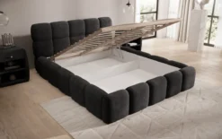 Designer Polsterbett Noeva in Cord mit Stauraum