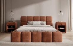 Designer Polsterbett Noeva in Cord mit Stauraum