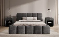 Designer Polsterbett Noeva in Cord mit Stauraum