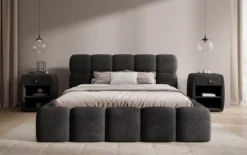 Designer Polsterbett Noeva in Cord mit Stauraum