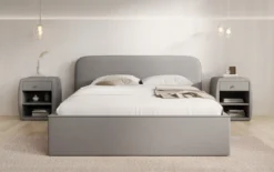 Designer Polsterbett Nola in Stoff mit Stauraum