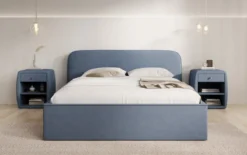 Designer Polsterbett Nola in Stoff mit Stauraum