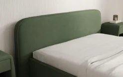 Designer Polsterbett Nola in Stoff mit Stauraum