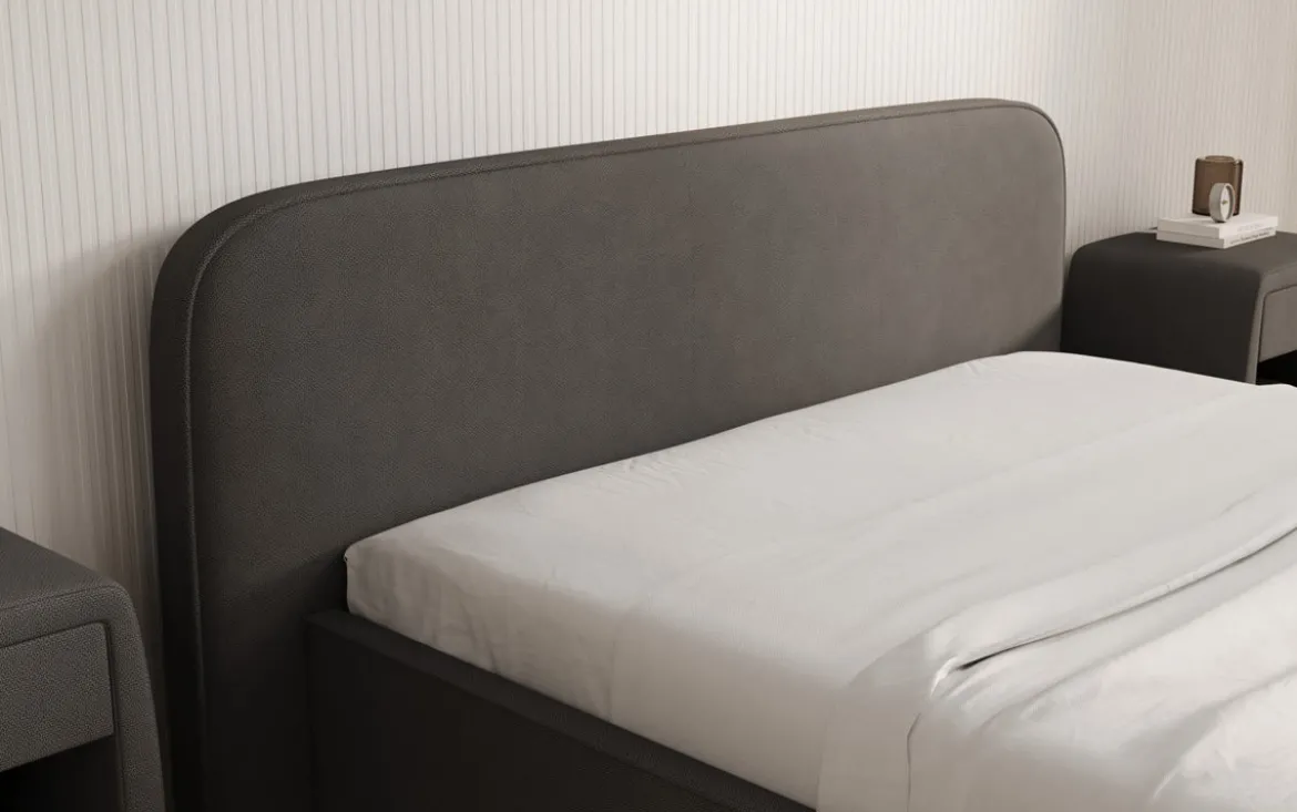 Designer Polsterbett Nola in Stoff mit Stauraum