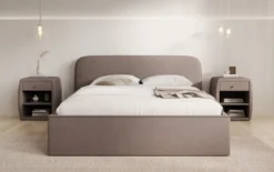 Designer Polsterbett Nola in Stoff mit Stauraum