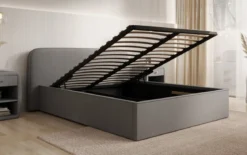 Designer Polsterbett Nola in Stoff mit Stauraum