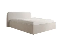 Designer Polsterbett Nola in Strukturstoff mit Stauraum