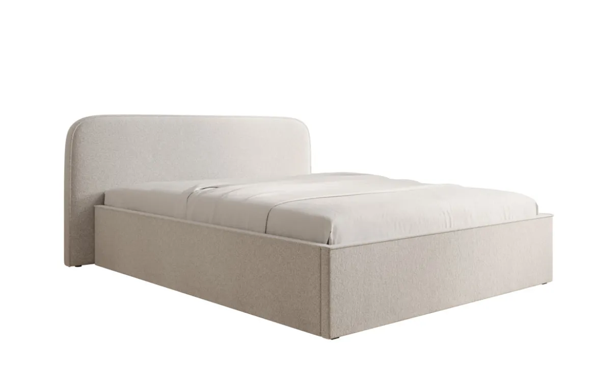 Designer Polsterbett Nola in Strukturstoff mit Stauraum