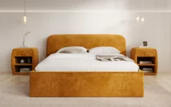 Designer Polsterbett Nola in Cord mit Stauraum