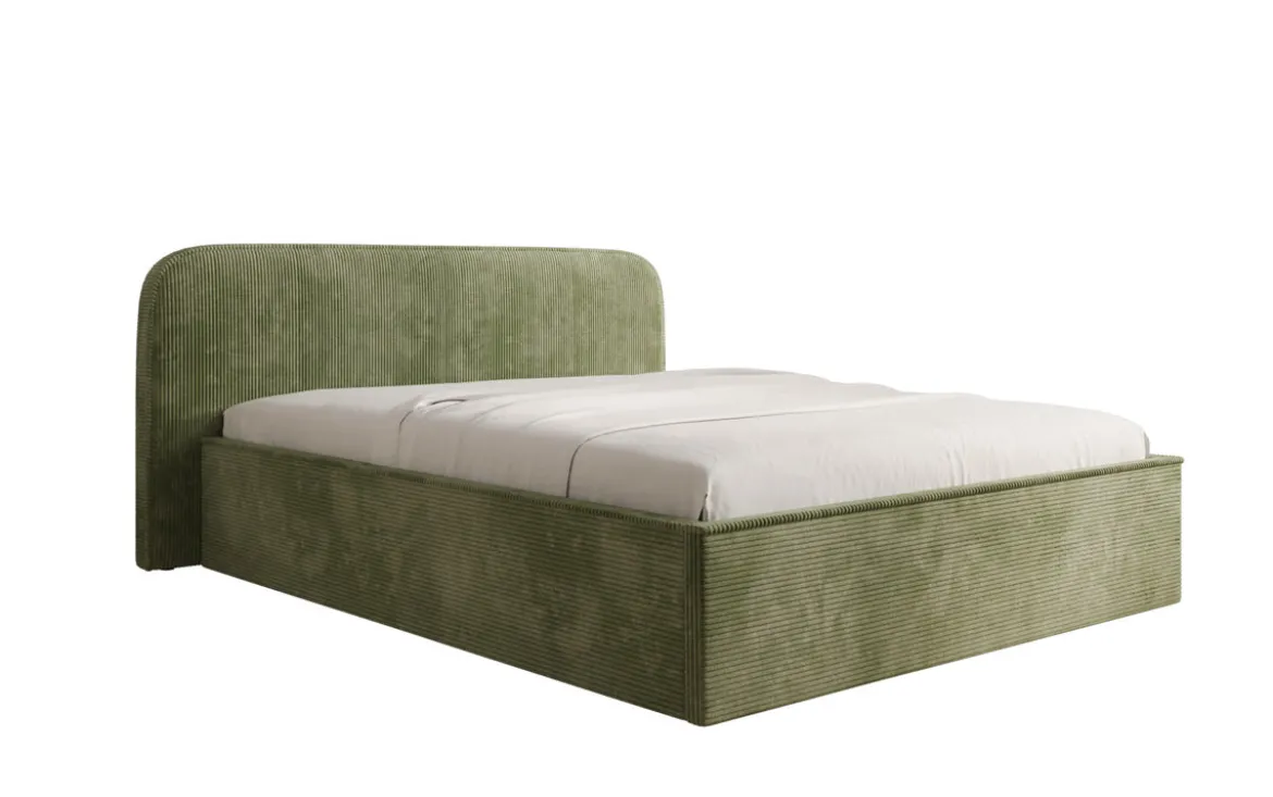 Designer Polsterbett Nola in Cord mit Stauraum
