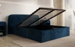 Designer Polsterbett Nola in Cord mit Stauraum