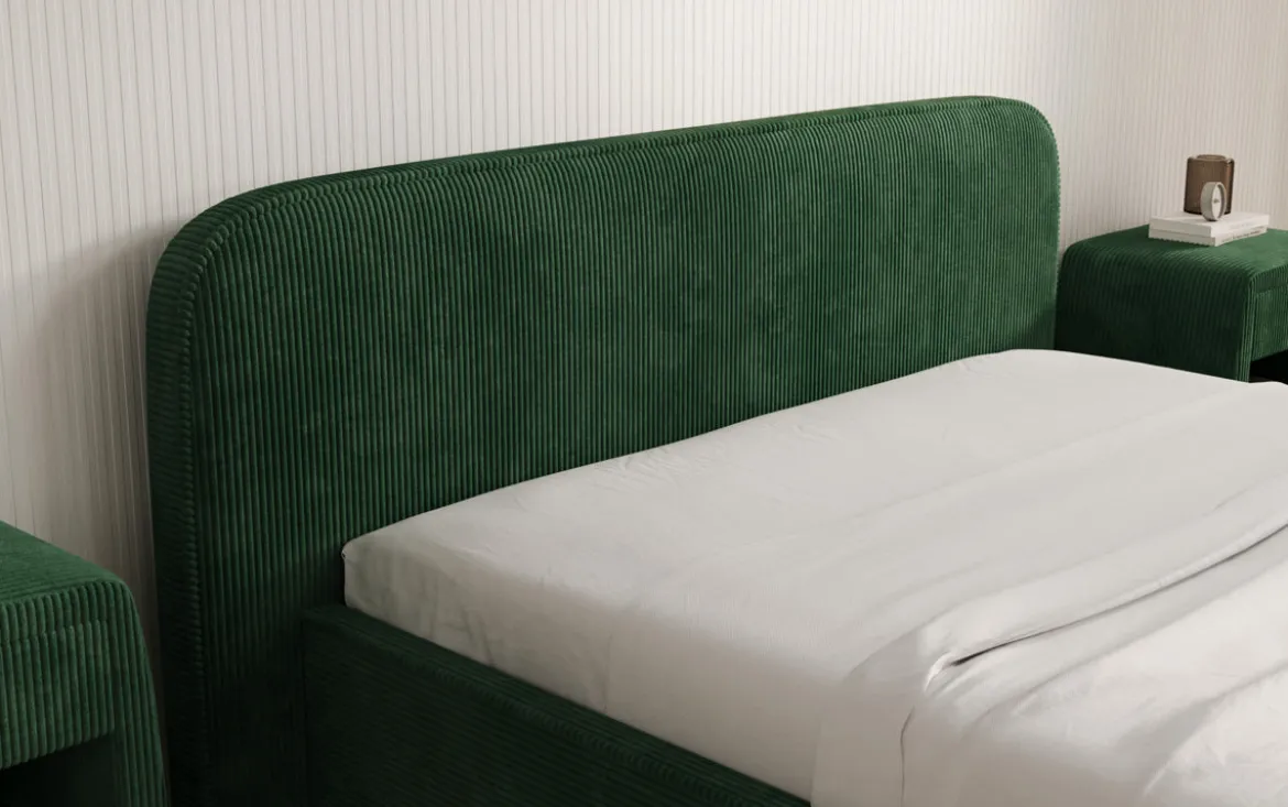 Designer Polsterbett Nola in Cord mit Stauraum