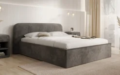 Designer Polsterbett Nola in Cord mit Stauraum