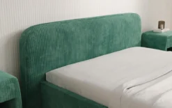 Designer Polsterbett Nola in Cord mit Stauraum