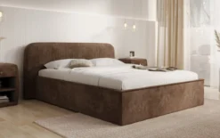 Designer Polsterbett Nola in Cord mit Stauraum