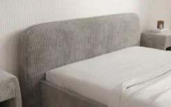 Designer Polsterbett Nola in Cord mit Stauraum