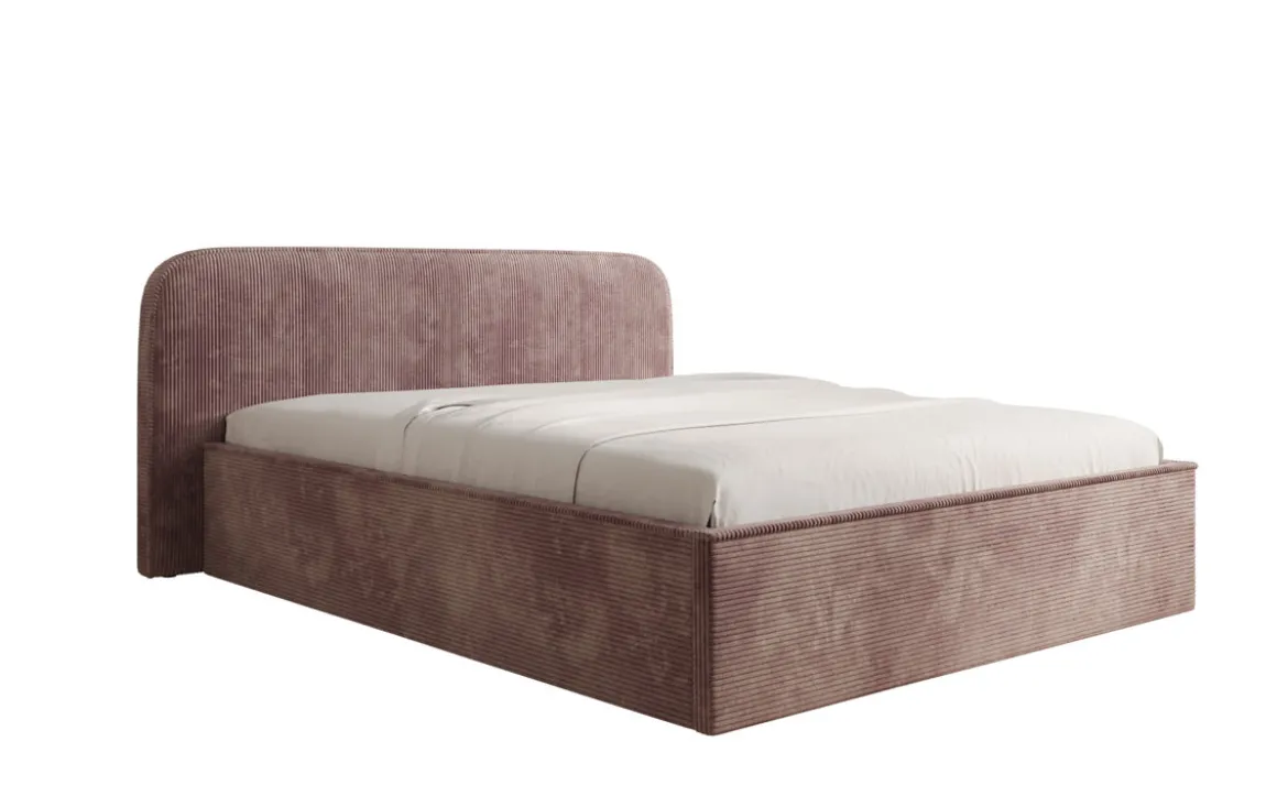 Designer Polsterbett Nola in Cord mit Stauraum