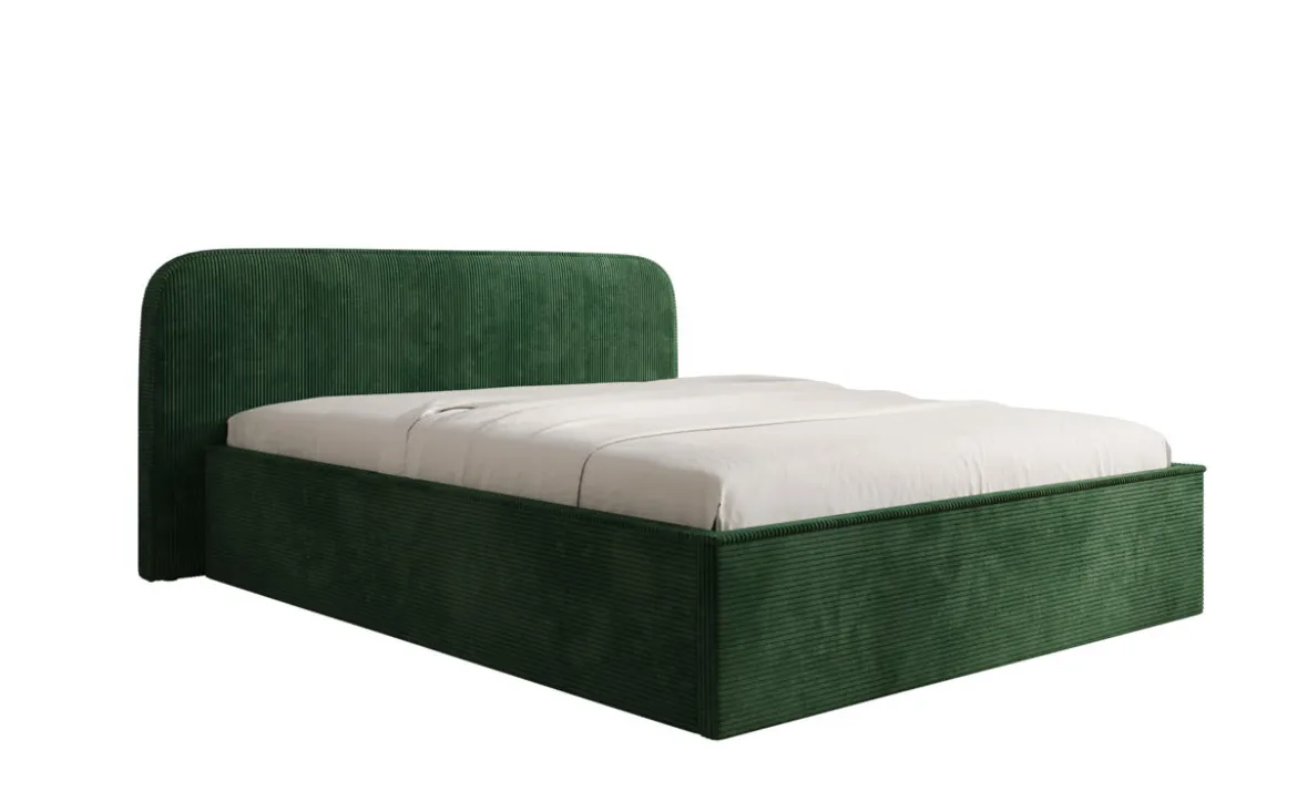 Designer Polsterbett Nola in Cord mit Stauraum