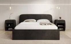 Designer Polsterbett Nola in Cord mit Stauraum